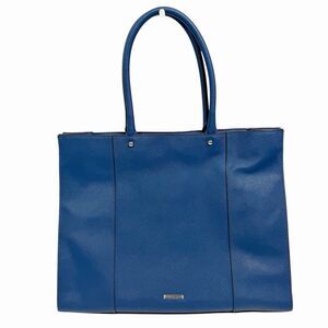 Rebecca Minkoff MAB Large Leather Structured Dual Handle Tote Bag Cobalt Blue